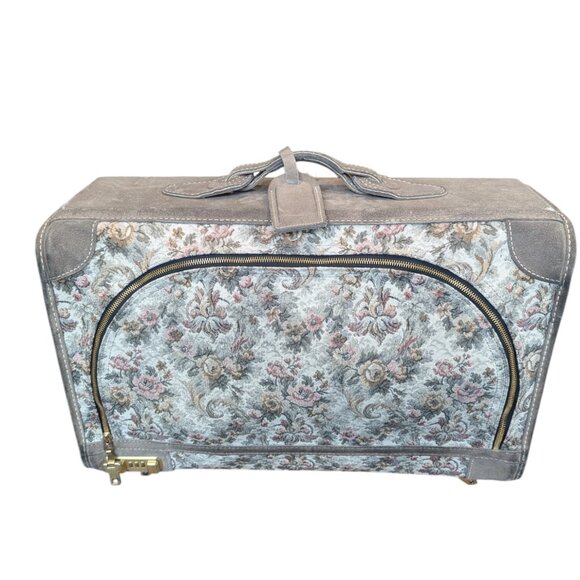 Vintage Floral French Luggage Company Combo Locking  Roller 14-inch Suitcase - Picture 4 of 11